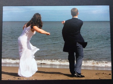 My lover and I skipping stones on Killiney Bay once upon a time.